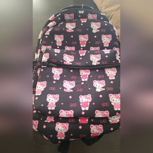 Cute Black and Pink Character Backpack HELLO KITTY HEART BACKPACK NEW